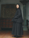 AVIVA JIFEI XUE 24 Autumn and Winter Wool Linen Satin Hakama Skirt AJX-FW24-HS-BWLS-HEI Black